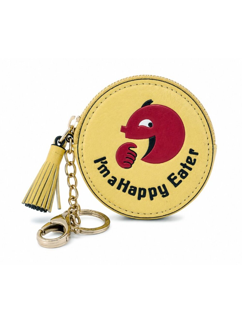 Anya Hindmarch Happy Eater Round Coin Purse Bag Charm Keychain Leather